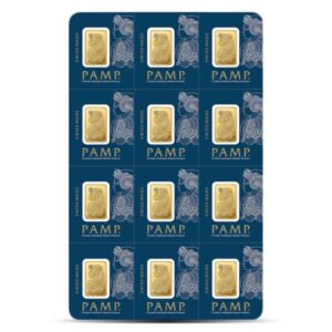 PAMP Multigram+12 Gold Bars - Qty 12 x 1g Bars .9999 Pure