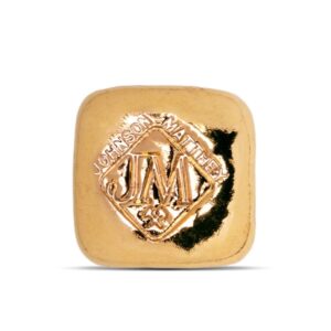 Johnson Matthey Square Poured Gold Bar, 1 Troy Oz, .9999 Pure